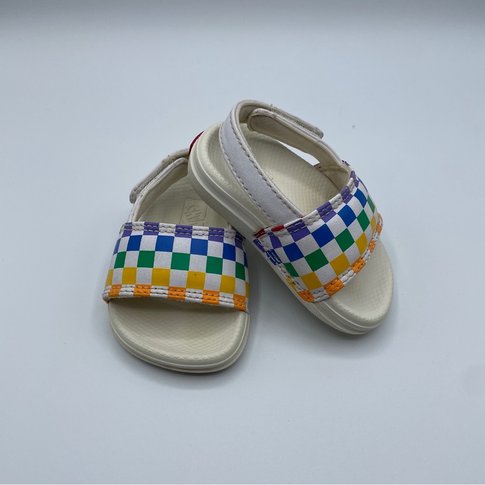 VANS Rainbow Toddler Slides Size 2